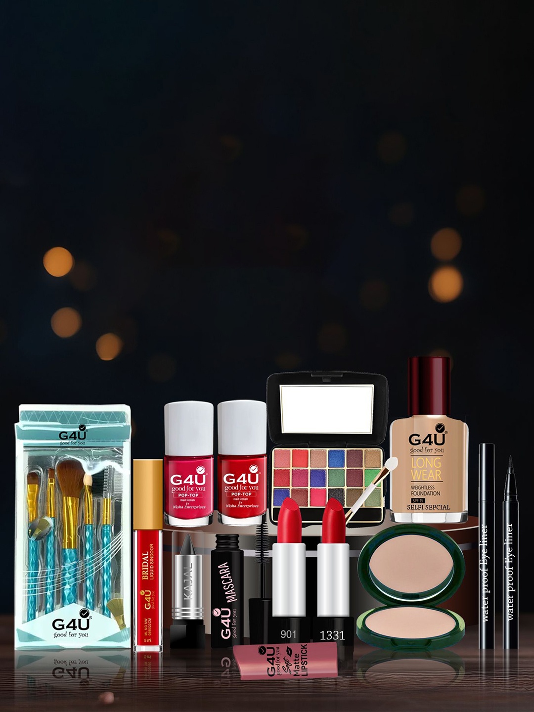 

G4U Set Of 16 Karwa Chauth Special Makeup Combo, Multi