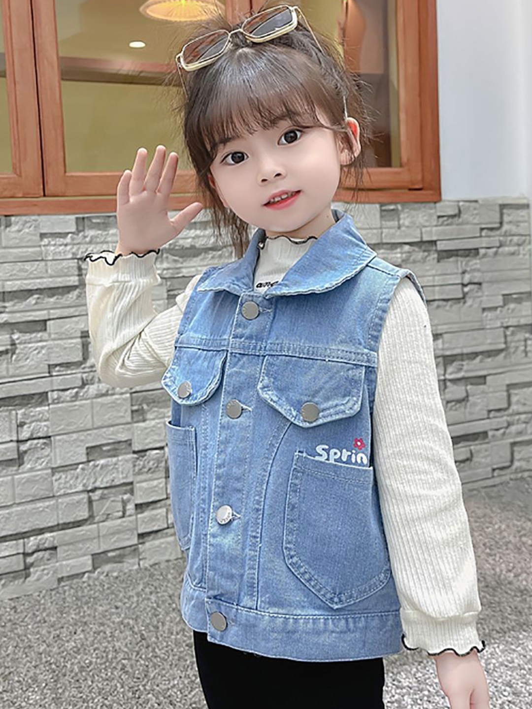 

StyleCast x Revolte Girls Solid Outdoor Open Front Jacket, Blue