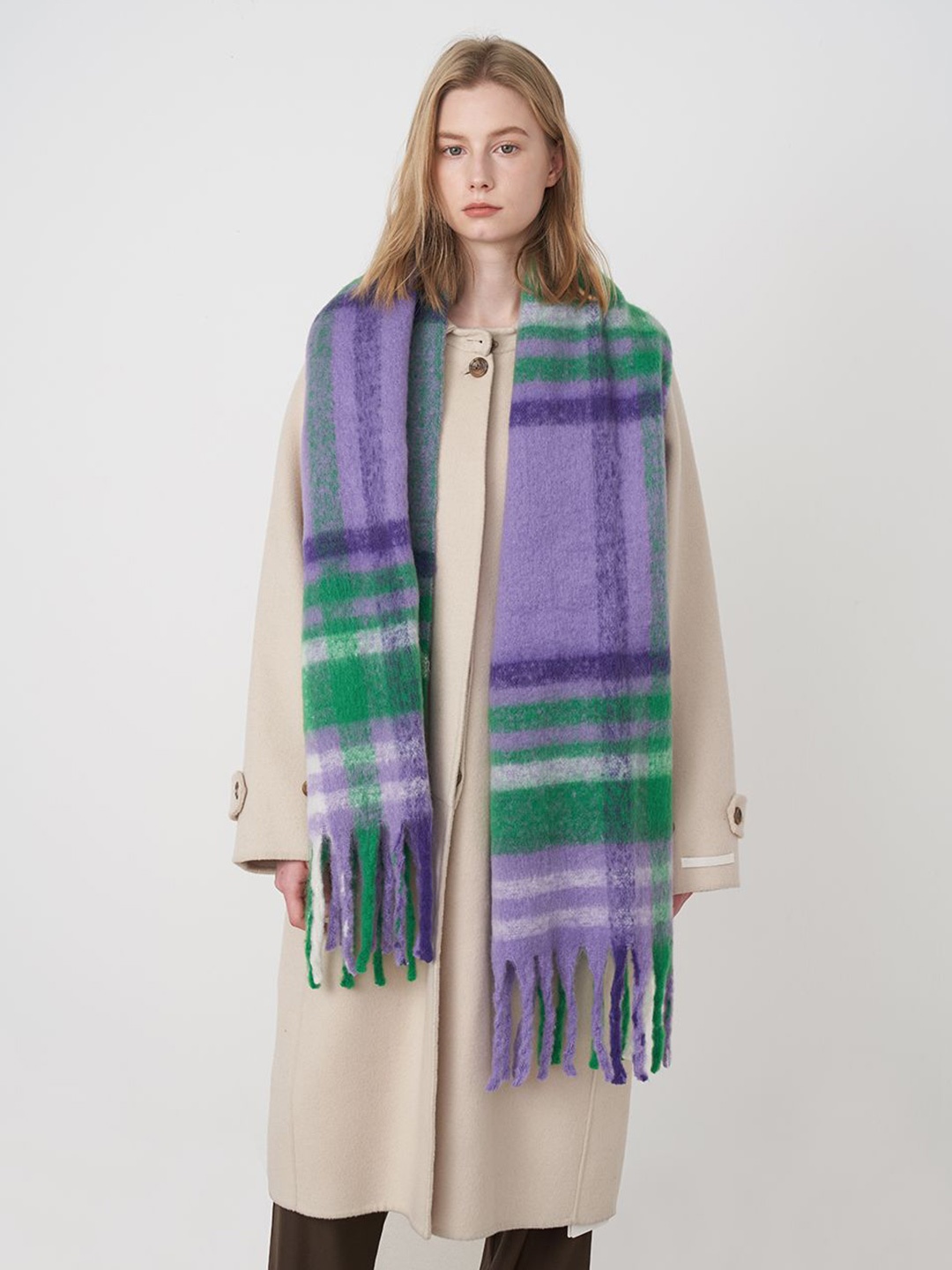 

JC Collection Women Checked Scarf, Purple