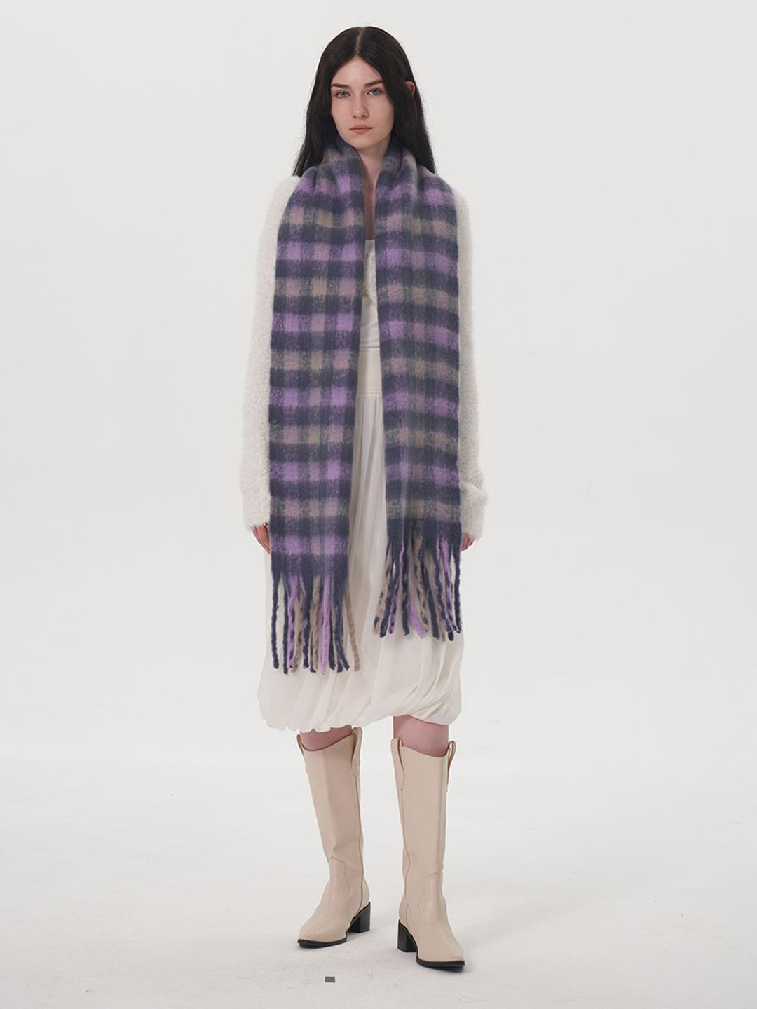 

JC Collection Women Checked Scarf, Purple