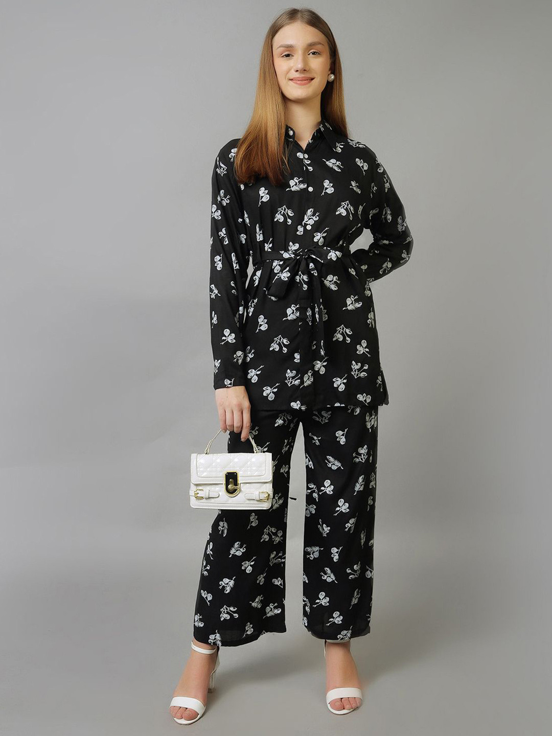 

Softwrap Women Floral Printed Co-ord Set, Black