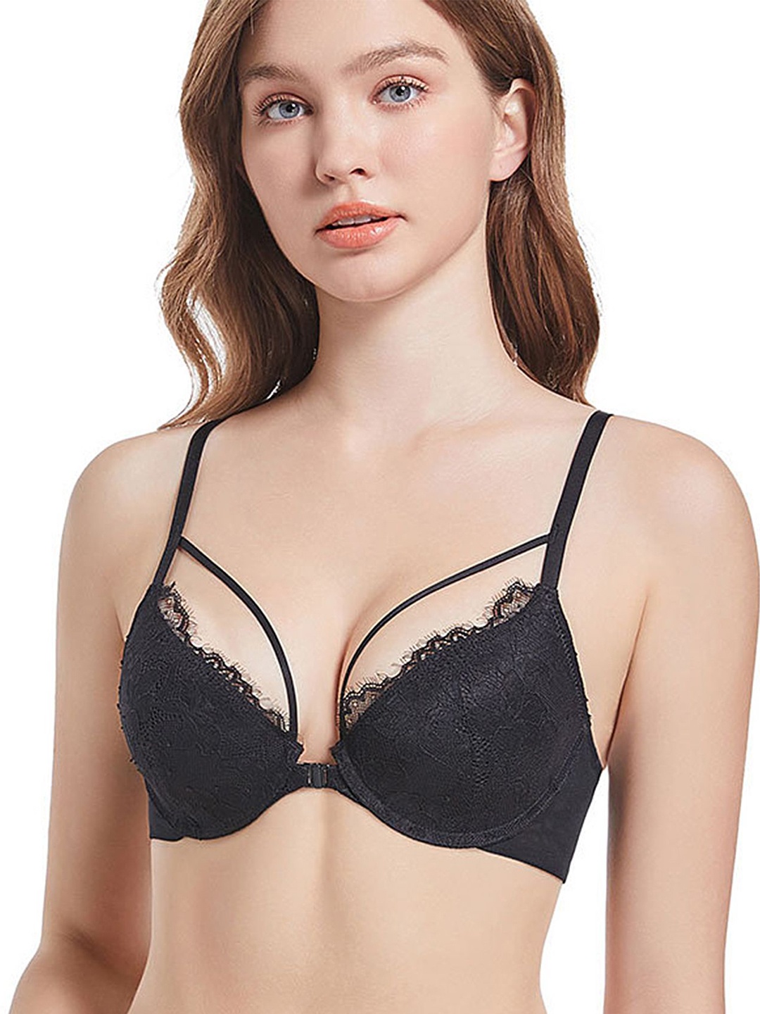 

LULU & SKY Women Medium Coverage Lightly Padded Bra, Black
