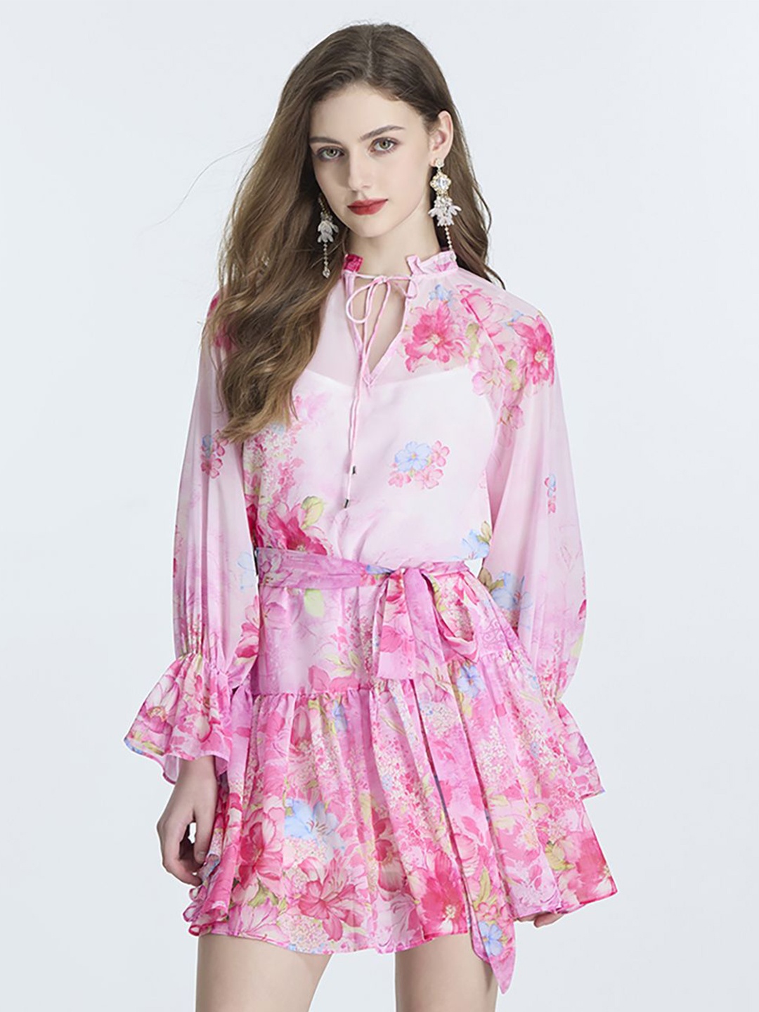 

JC Collection Floral Print Fit & Flare Mini Dress, Pink