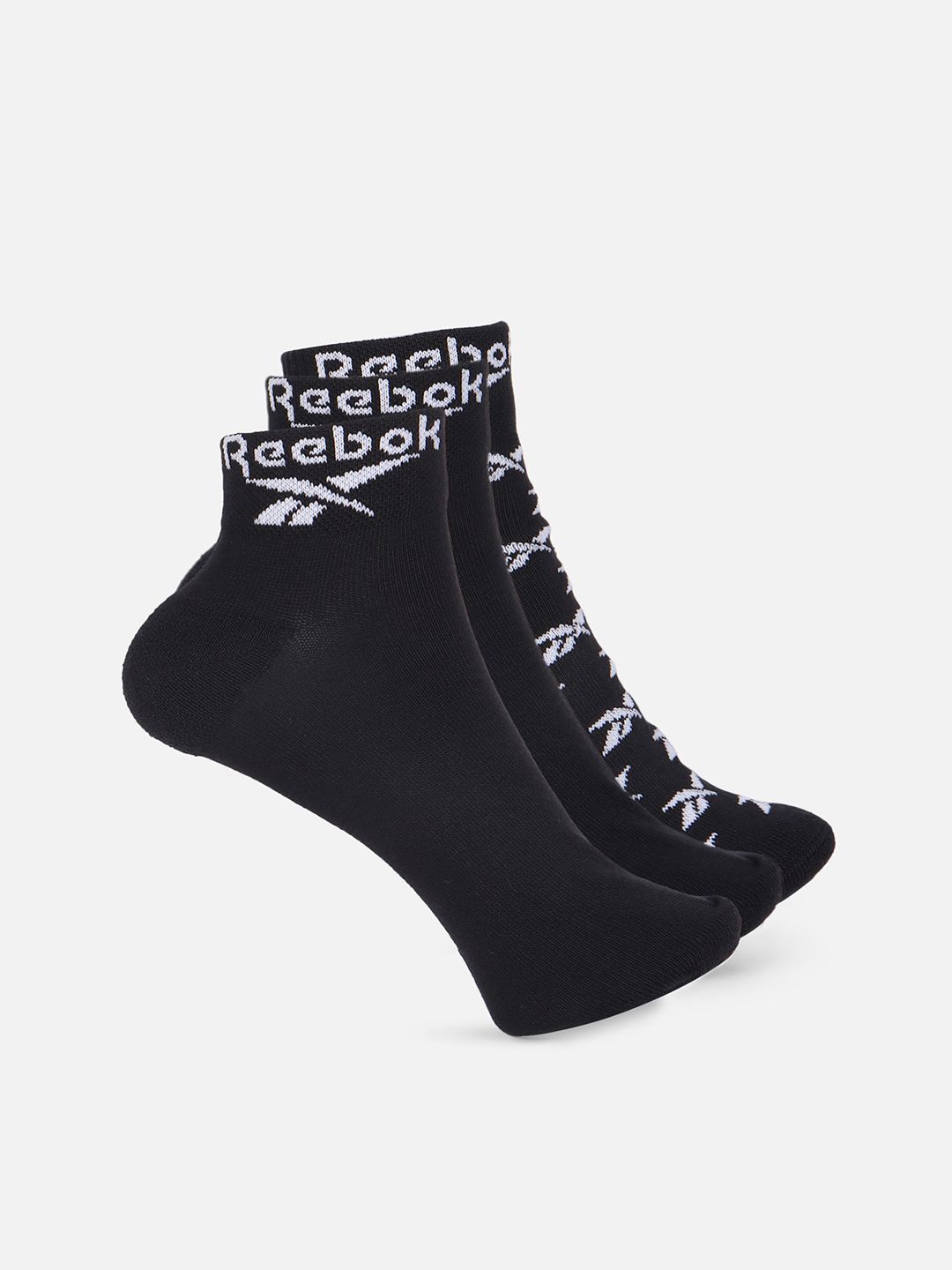 

Reebok Pack Of 3 Men Patterned Classics Ankle Socks, Black