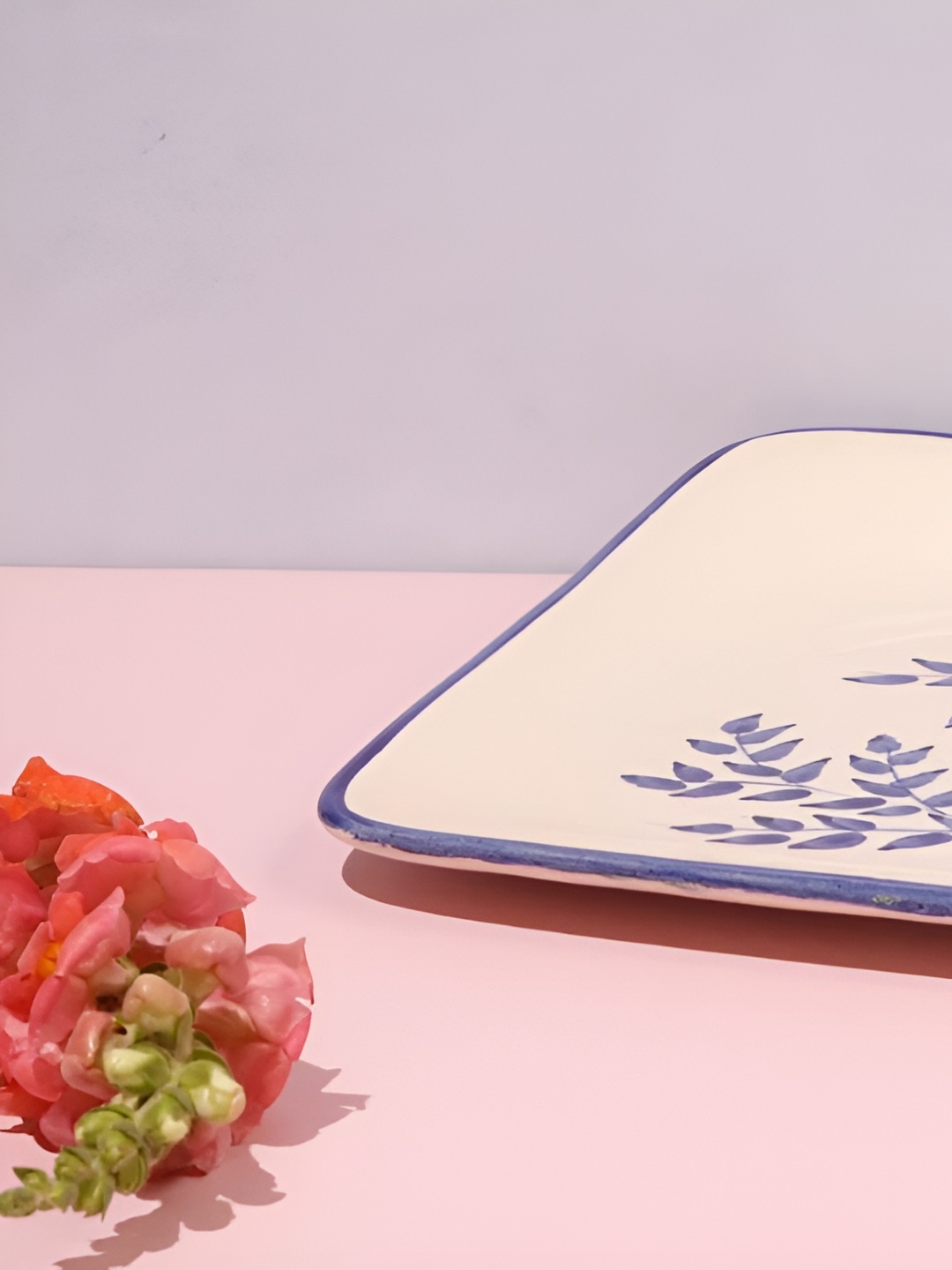 

AMALAFIEE CERAMICS Blue Printed Ceramic Microwave Safe Plates