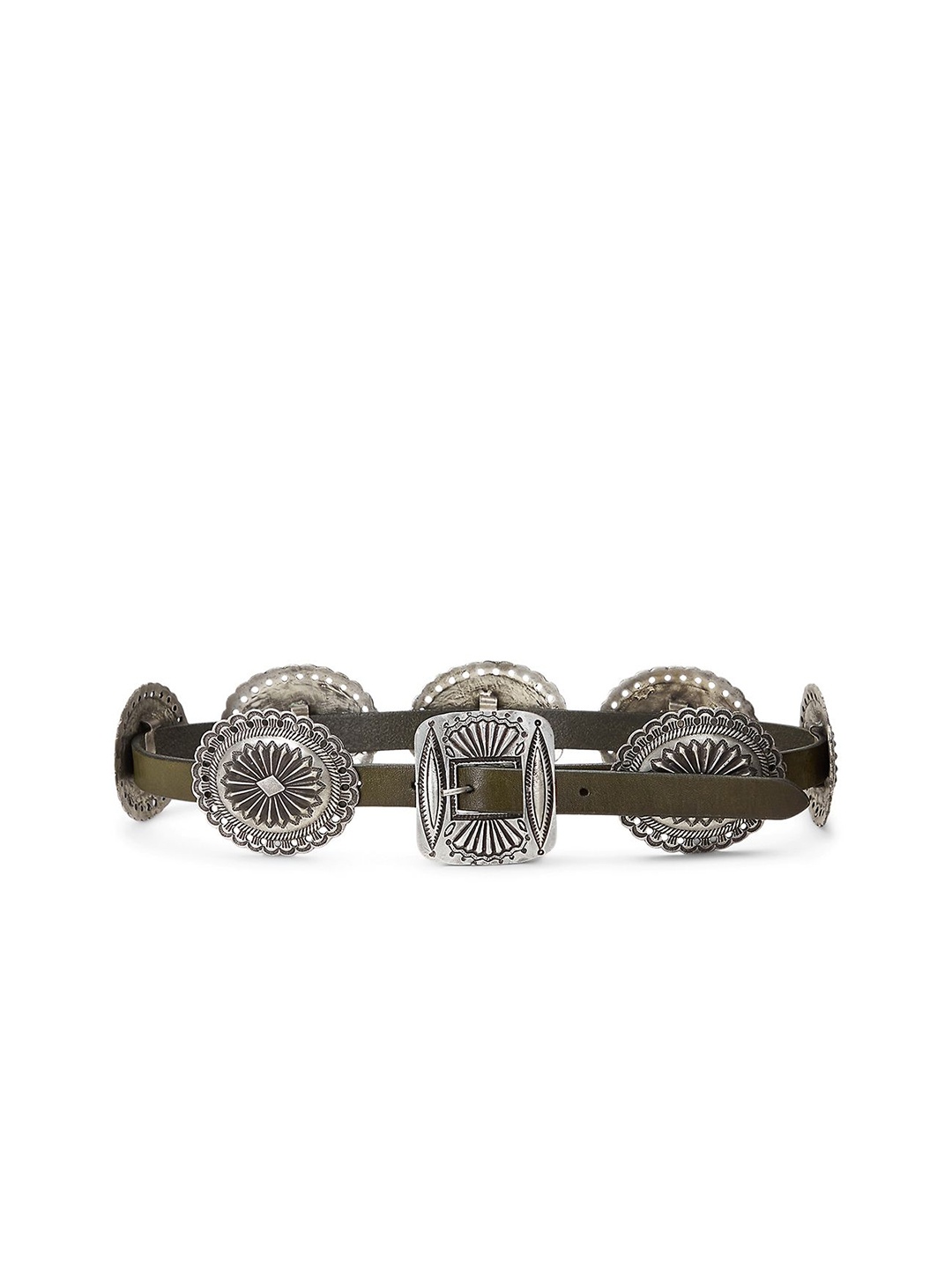 

Polo Ralph Lauren Women Embellished Leather Belt, Green