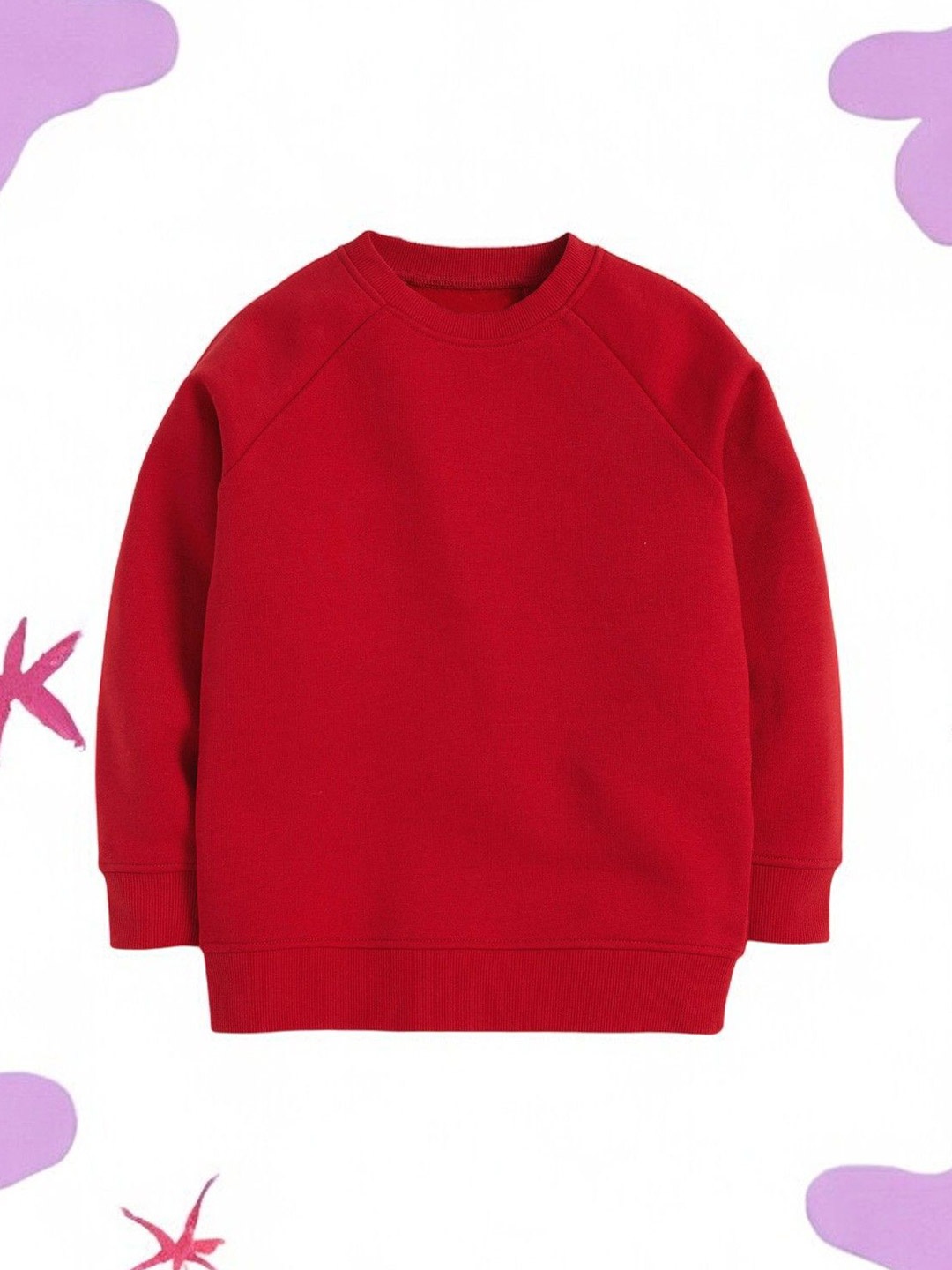 

TABADTOD Unisex Kids Solid Round Neck Dry Fit Sweatshirt, Red