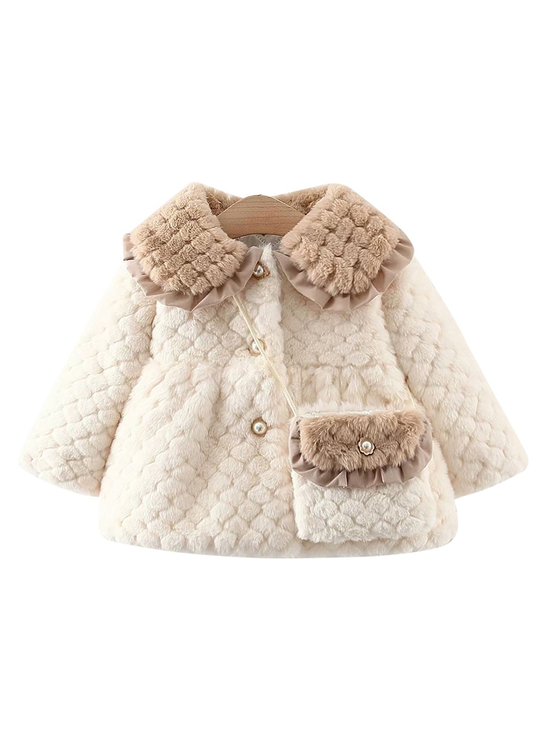 

StyleCast x Revolte Girls Peter Pan Collar Single Breasted Overcoat, White