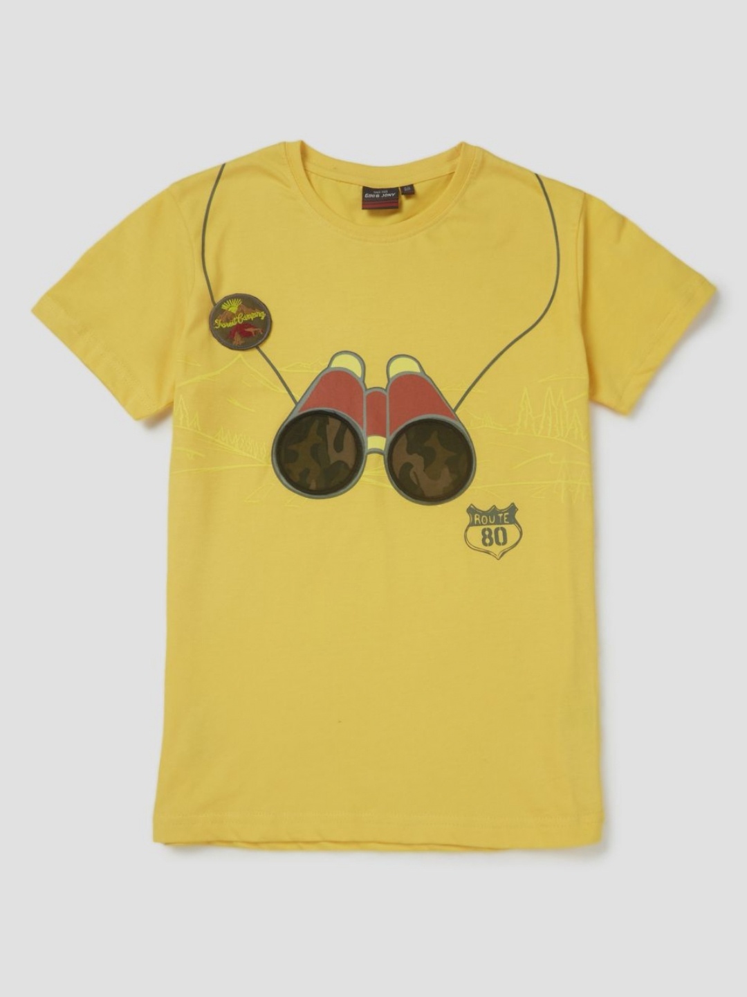 

Gini and Jony Boys Graphic Printed Round Neck Cotton T-shirt, Yellow