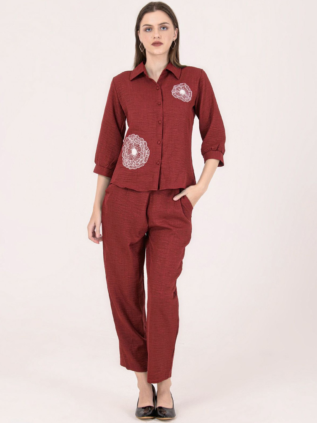 

Albion By CnM Top With Trousers Co-Ords, Maroon
