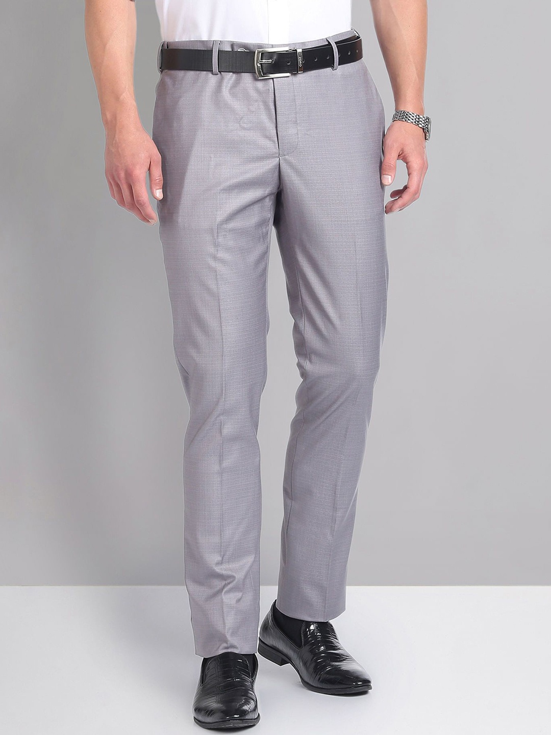 

AD By Arvind Men Slim Fit Formal Trousers, Grey