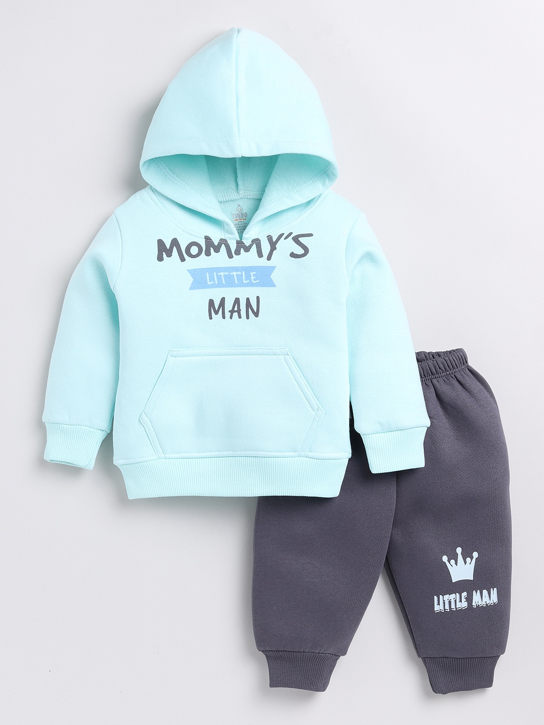 

YK X Tinyo Infant Boys Pure Cotton Printed Sweatshirt With Joggers Set, Blue