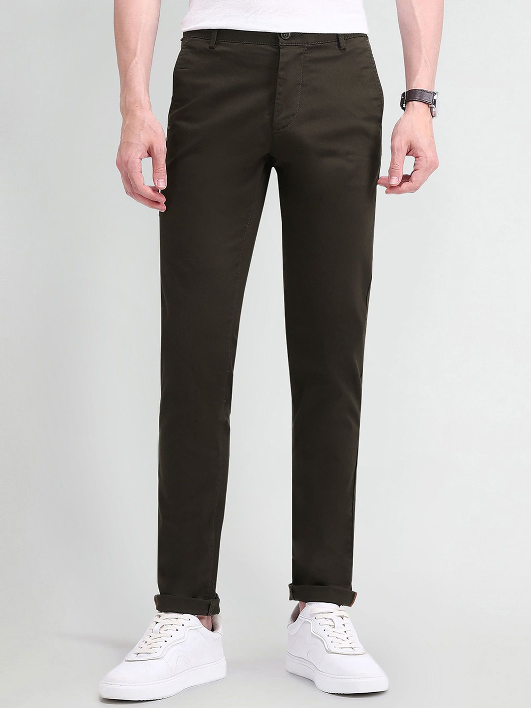 

Arrow Sport Men Urban Slim Fit Trousers, Brown