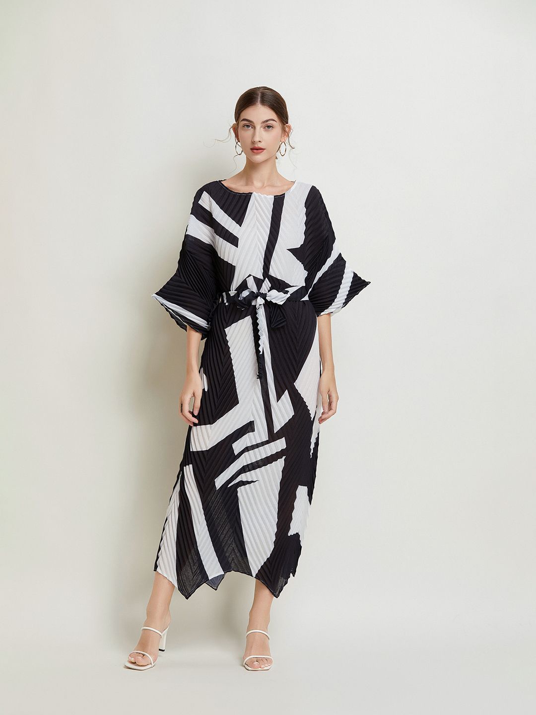 

JC Collection Abstract Printed A-Line Maxi Dress, Black