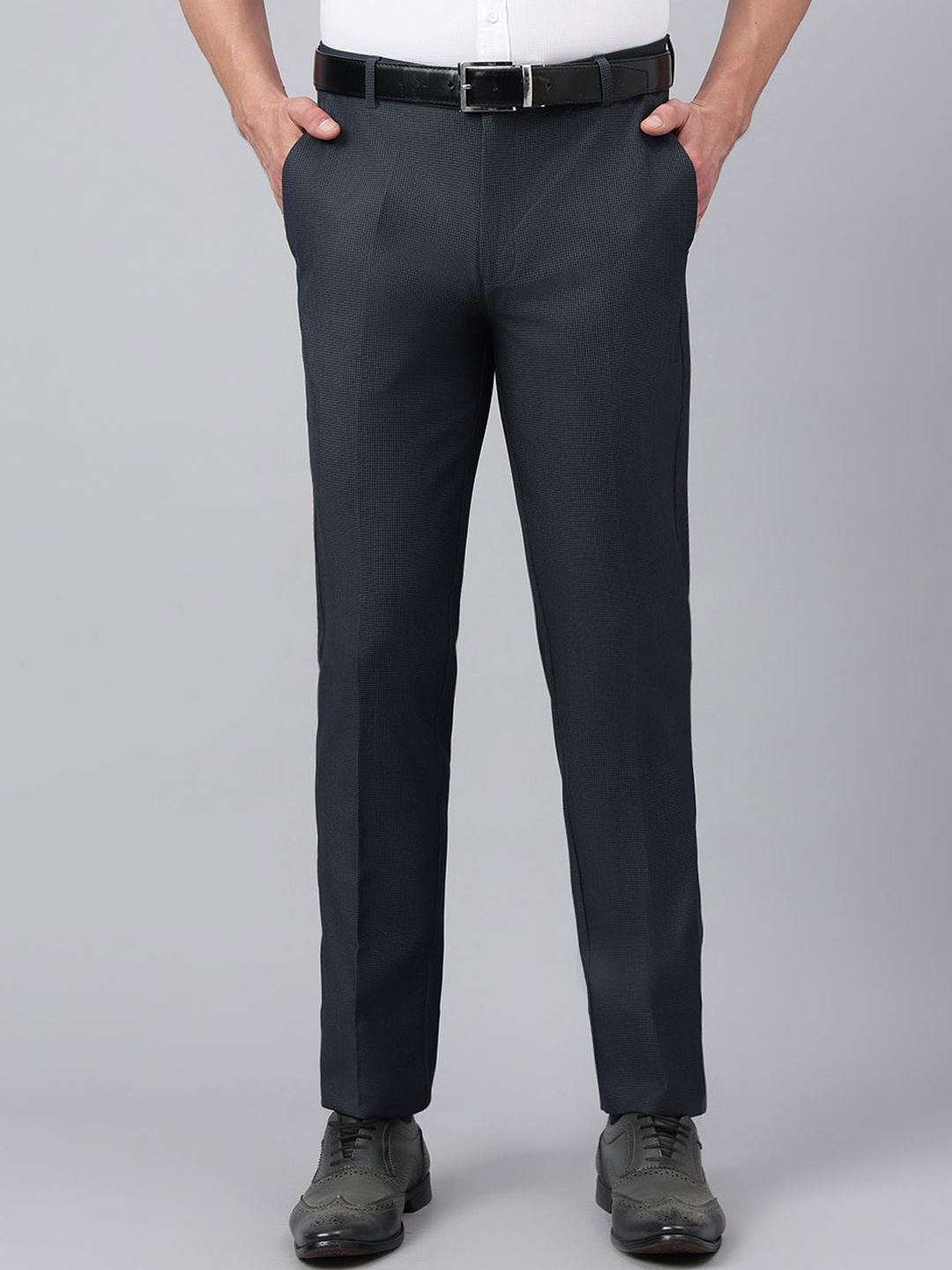 

Richlook Men Smart Pleated Formal Trousers, Grey