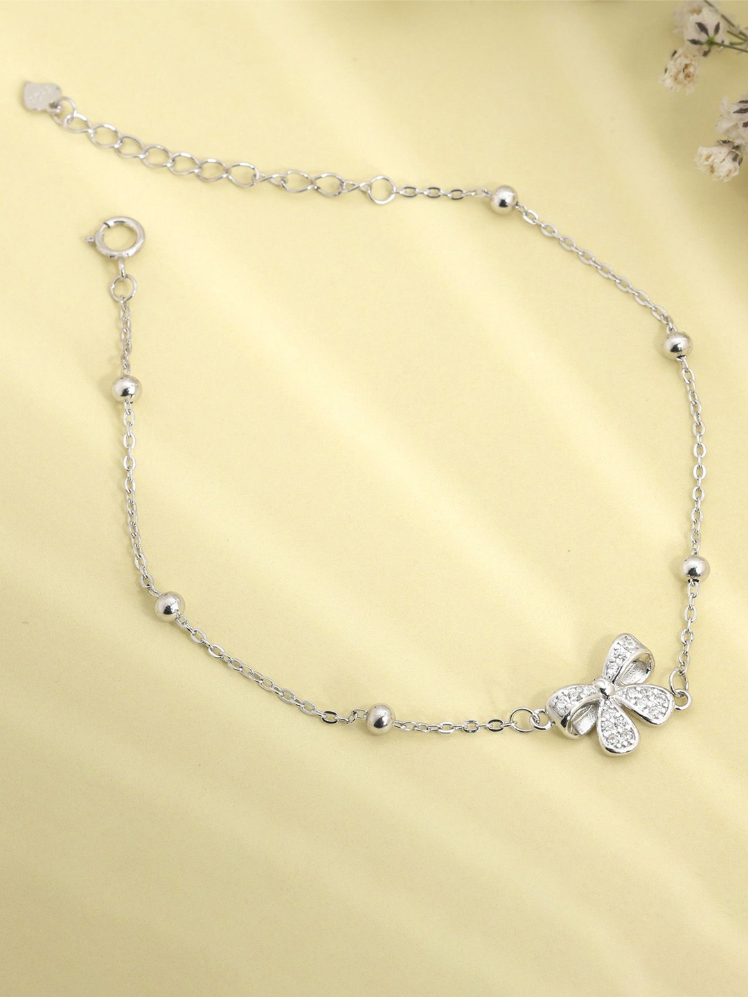 

DEESSA 925 Silver Rhodium-Plated Charm Bracelet