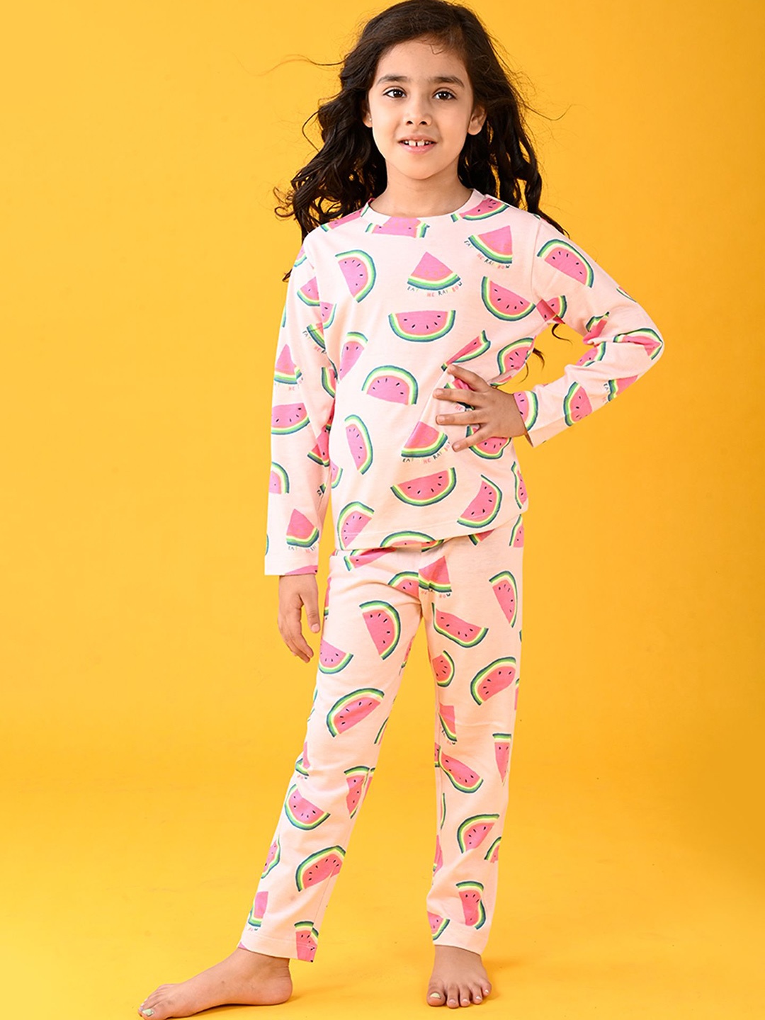 

Anthrilo Girls Printed Night suit, Pink
