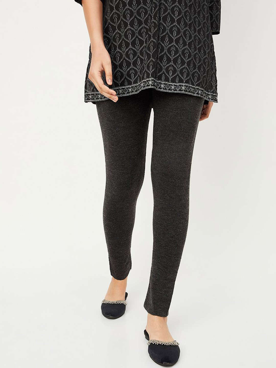 

max Mid-Rise Ankle-Length Leggings, Grey