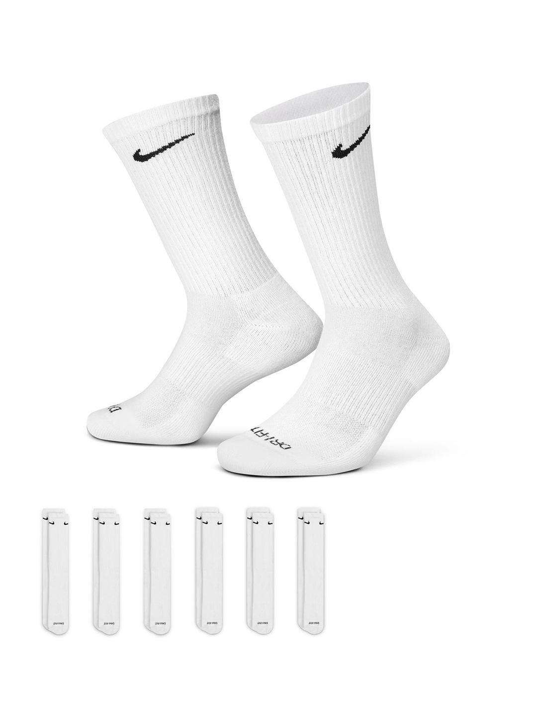 

Nike Everyday Plus Cushioned Training Crew Socks (6 Pairs), White