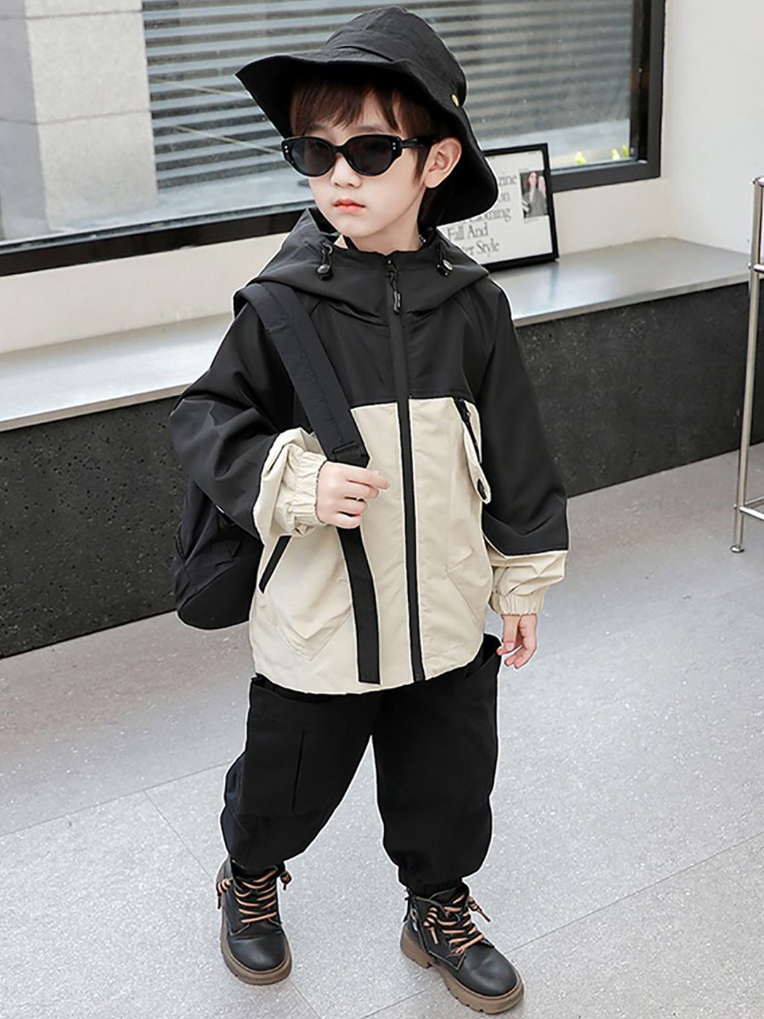 

StyleCast x Revolte Boys Solid Hooded Open Front Jacket, Black