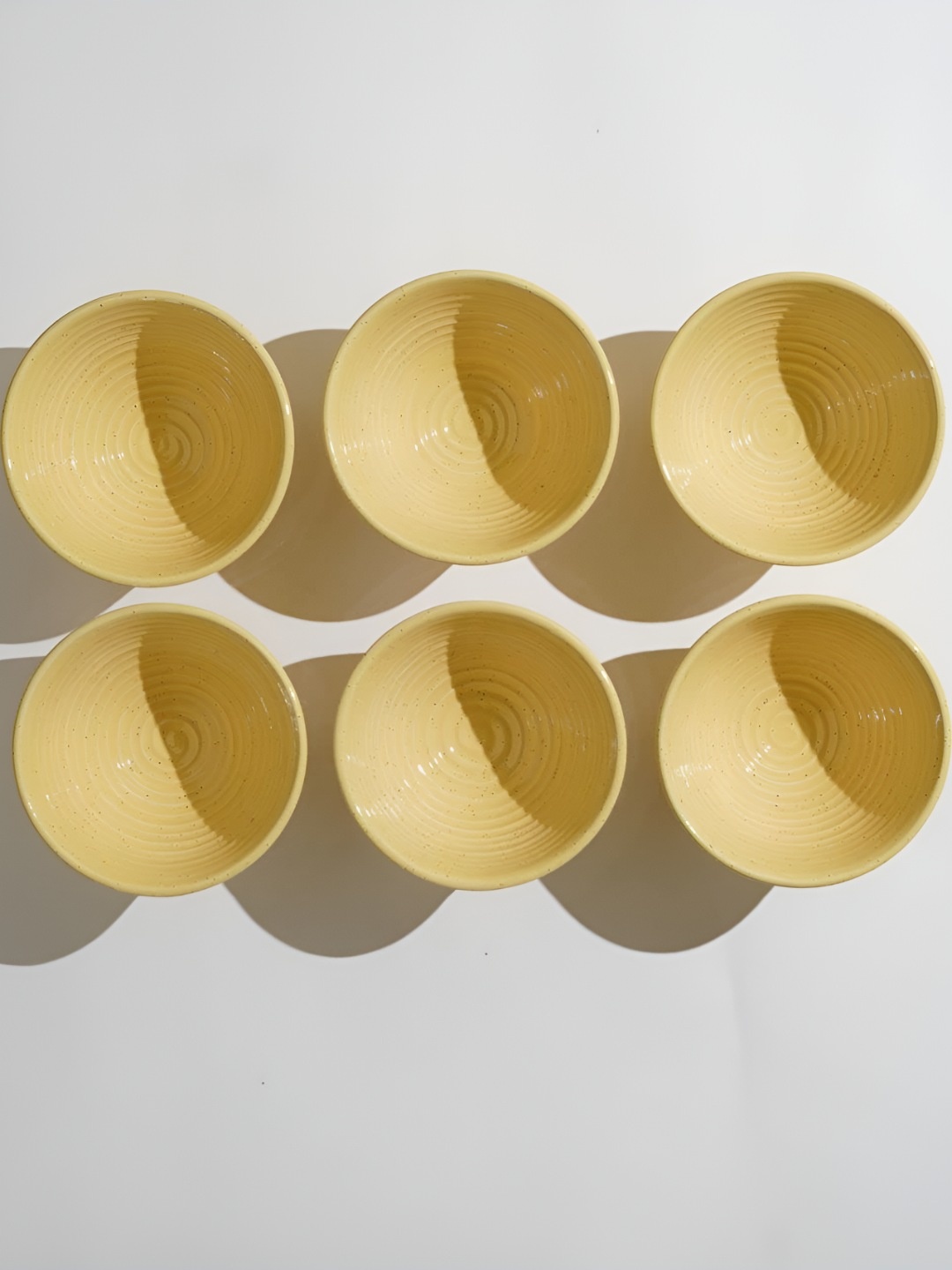 

AMALAFIEE CERAMICS Yellow 6 Pieces Ceramic Microwave Safe Matte Serving Bowls