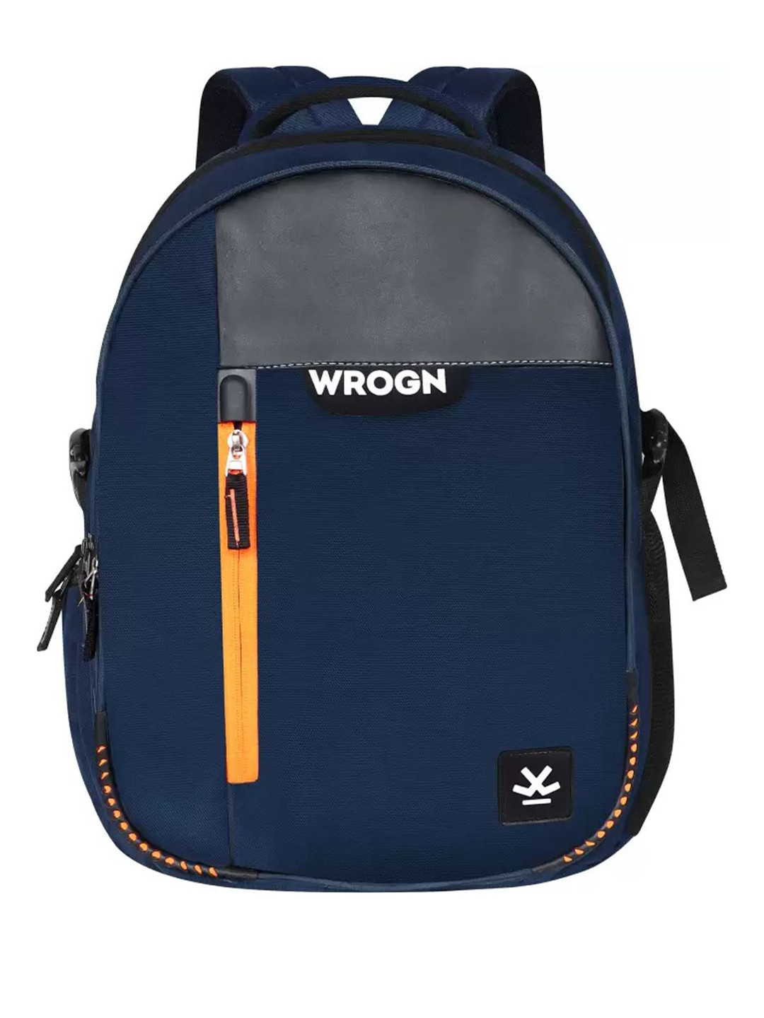 

WROGN Unisex Solid Backpack with Reflective Strip, Navy blue