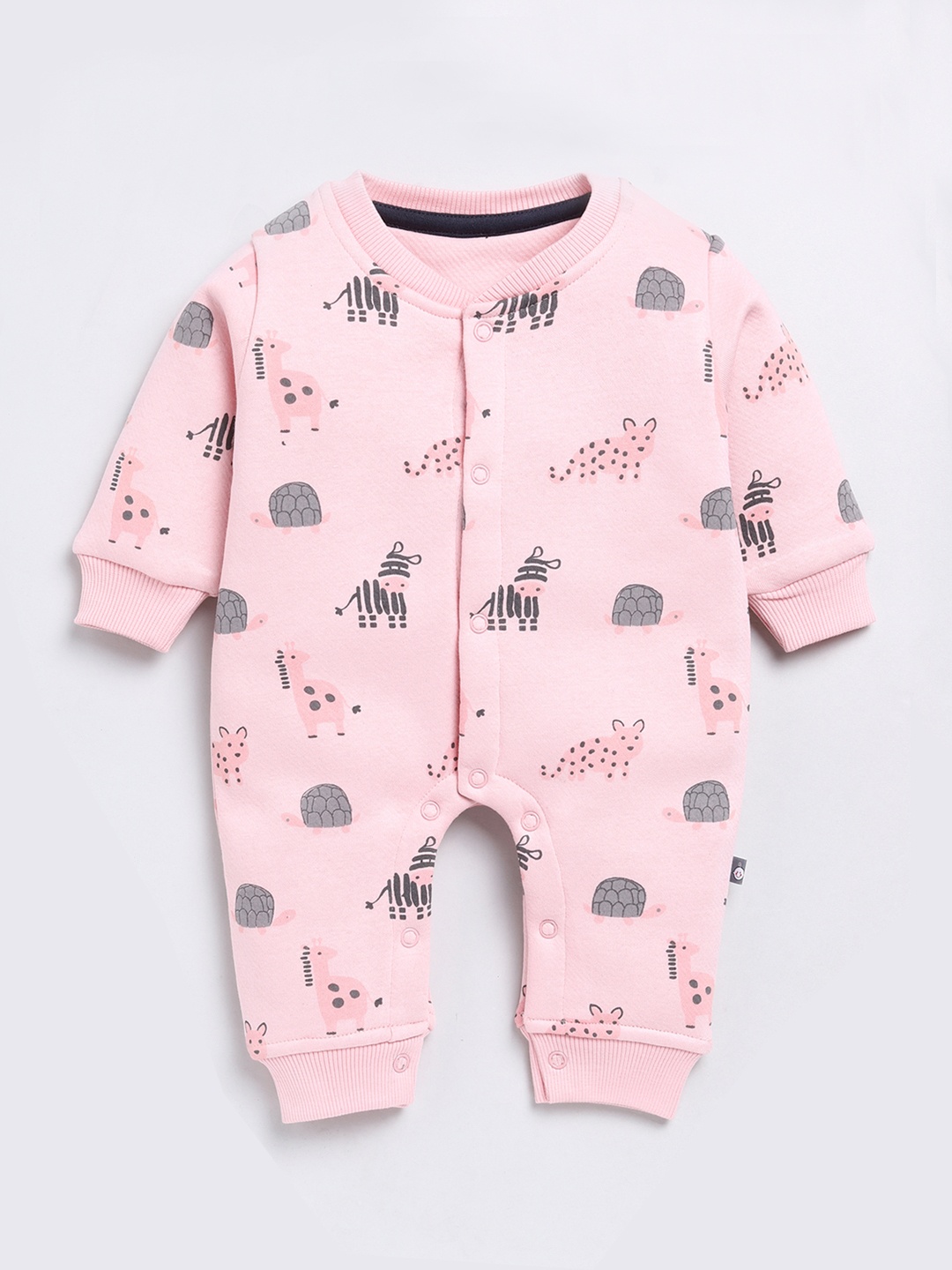 

YK X Tinyo Infant Boys Pure Cotton Printed Romper, Peach