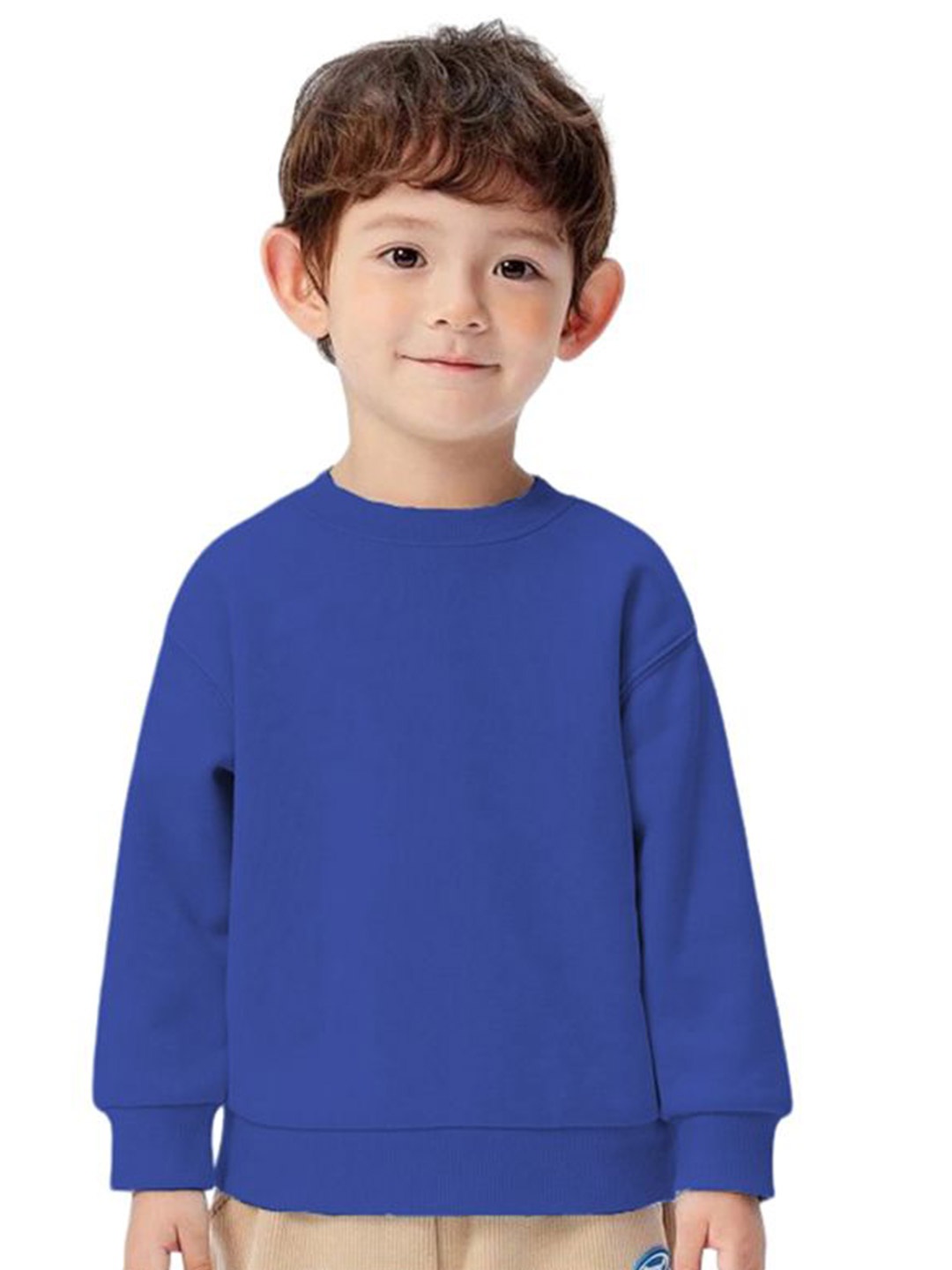 

TABADTOD Unisex Kids Solid Round Neck Dry Fit Sweatshirt, Blue