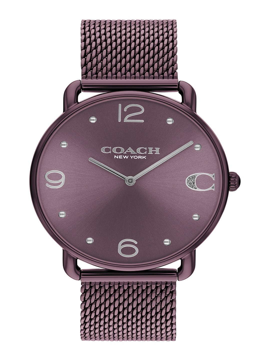 

Coach Women Elliot Dial & Stainless Steel Bracelet Style Straps Analogue Watch 14504258, Purple