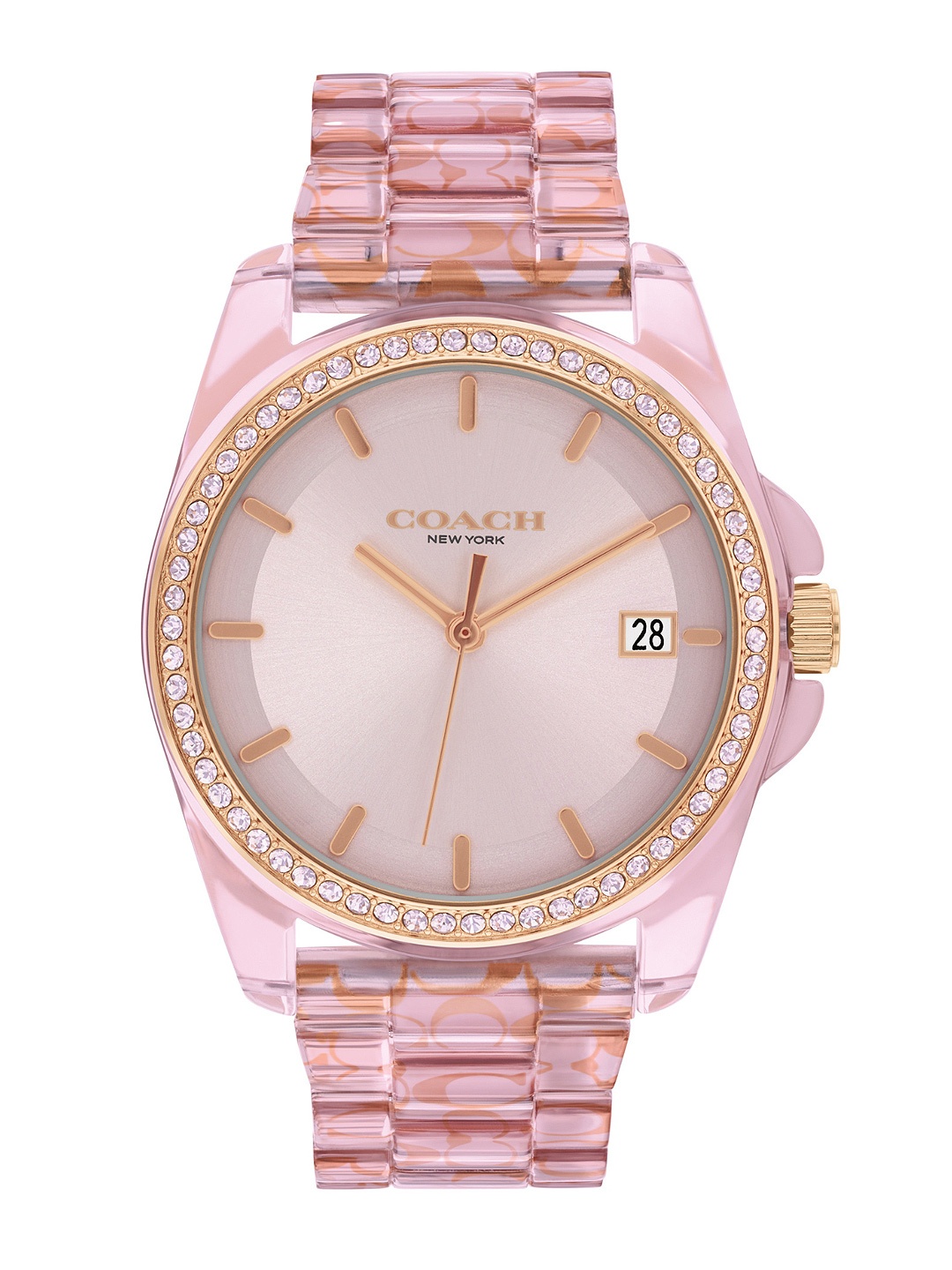 

Coach Women Greyson Embellished Dial & Bracelet Style Straps Analogue Watch 14504272, Pink