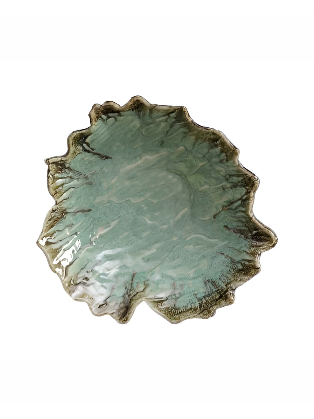 

AMALAFIEE CERAMICS Green Textured Ceramic Microwave Safe Serving Bowl