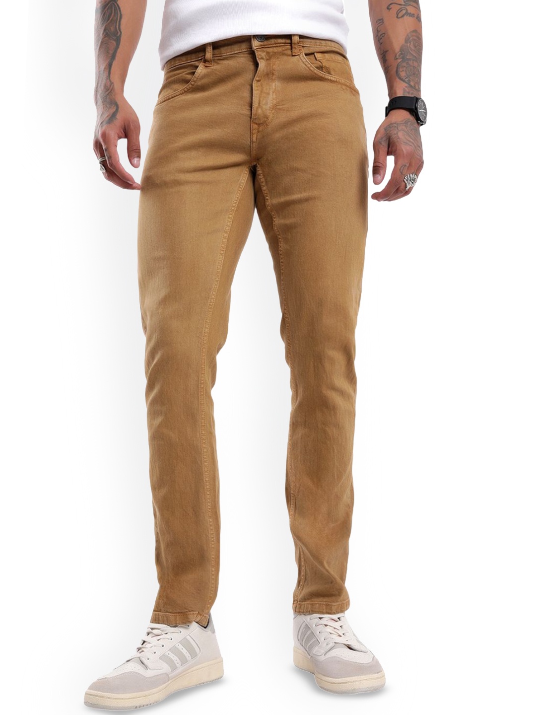 

WROGN Men Slim Fit Jeans, Khaki