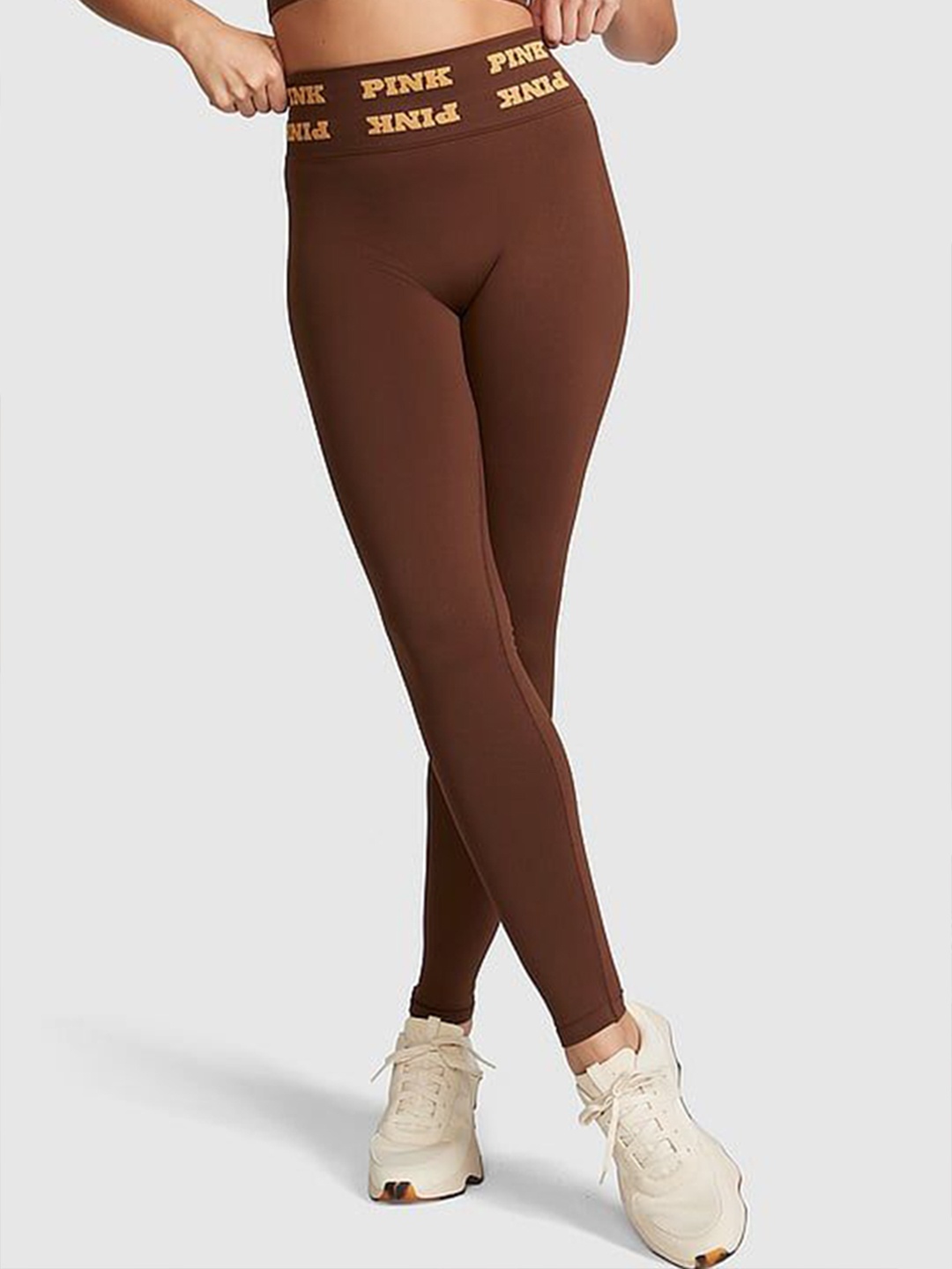 

Victoria's Secret Pink Ankle-Length Gym Tights, Brown