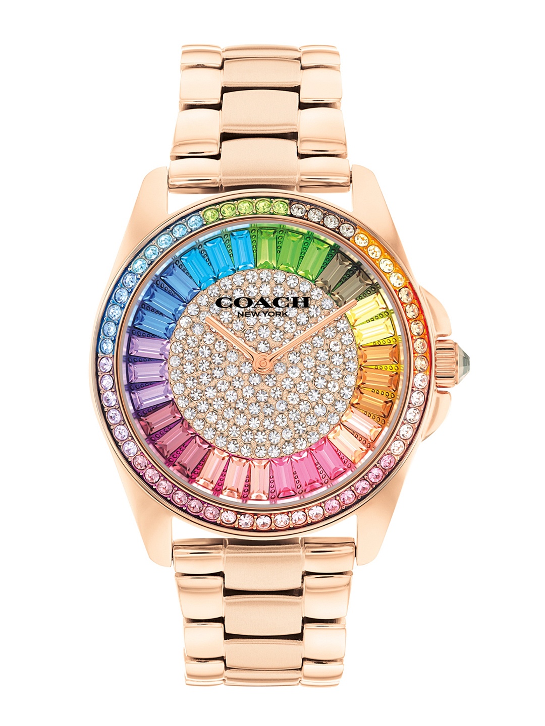 

Coach Women Embellished Stainless Steel Bracelet Style Straps Analogue Watch 14504275, Multi