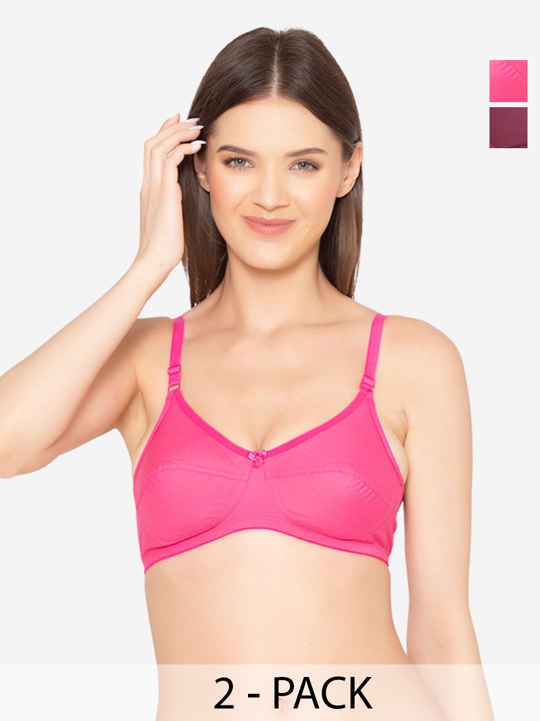 

GROVERSONS Paris Beauty Women Everyday Full Coverage Pack of 2 T-Shirt Bra, Purple