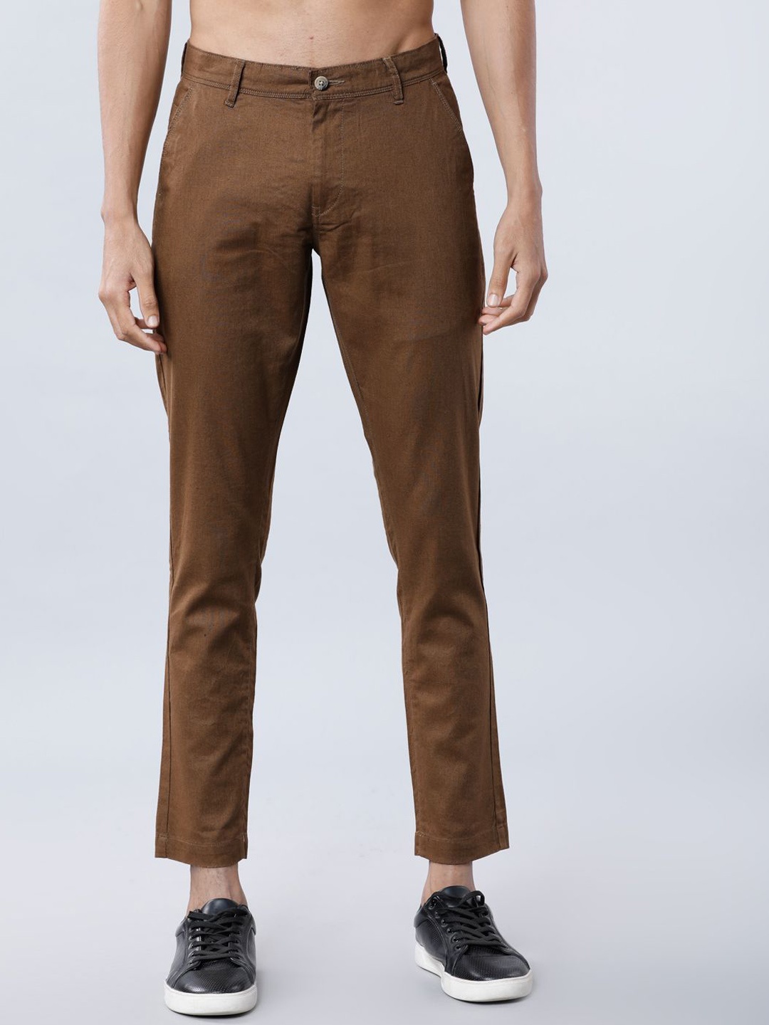 

HIGHLANDER Men Slim Fit Chinos Trousers, Brown