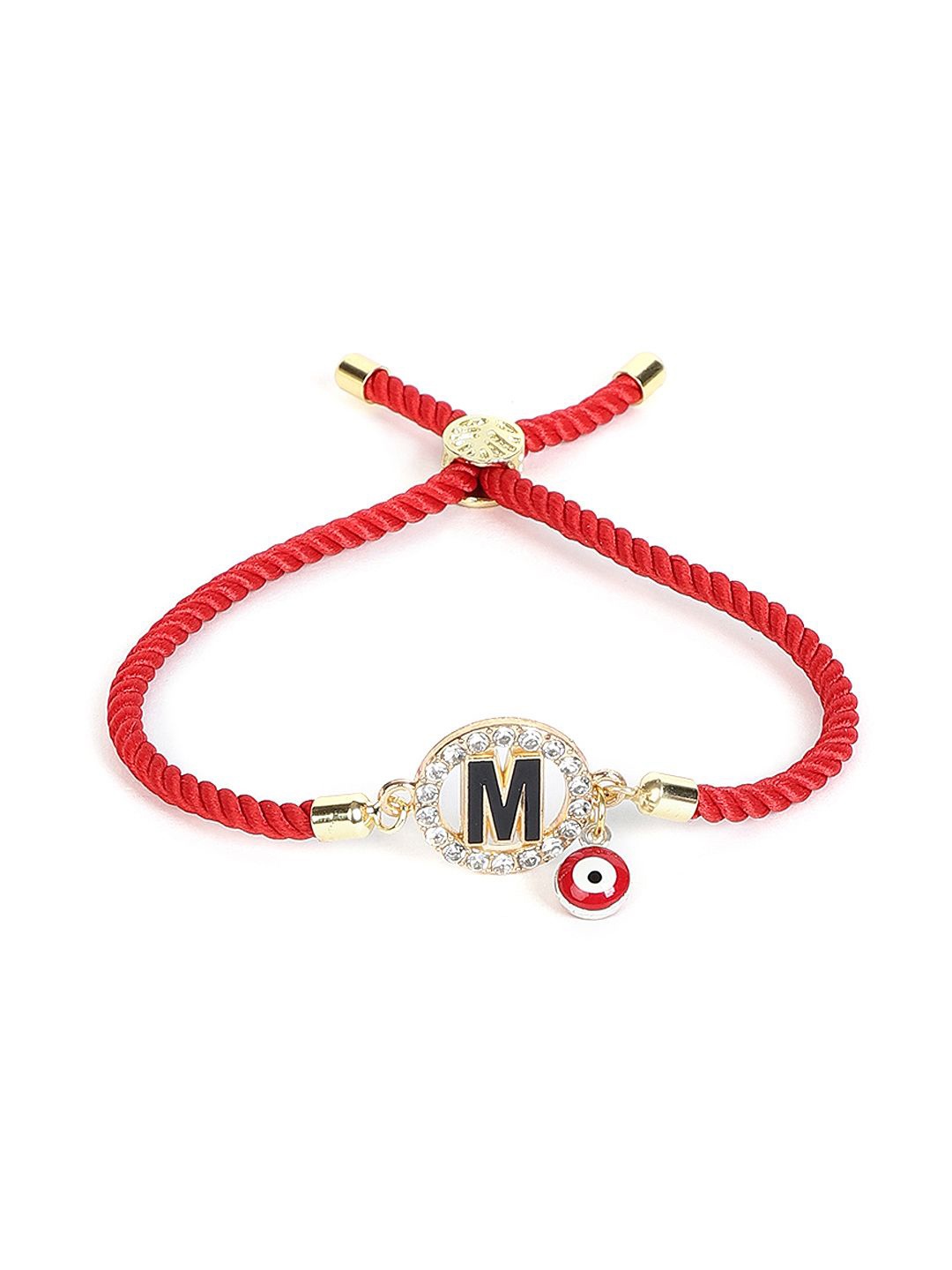 

EL REGALO Stone Studded Charm Bracelet, Gold
