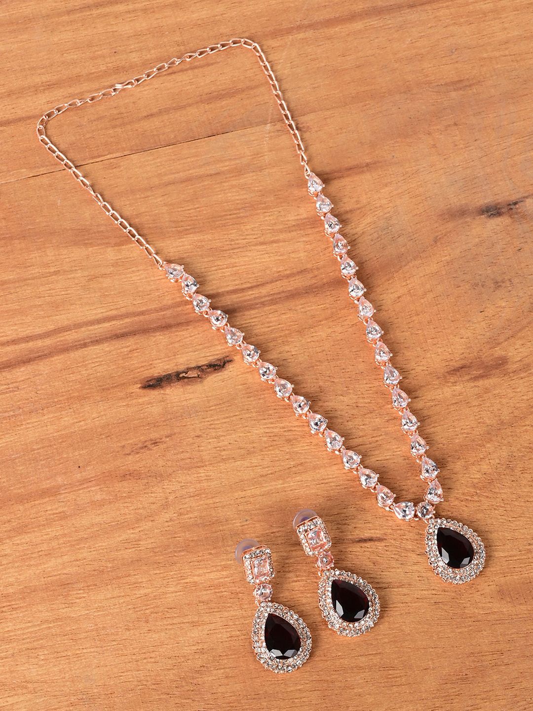 

Keviv Gold Plated American Diamond Studded Jewellery Set