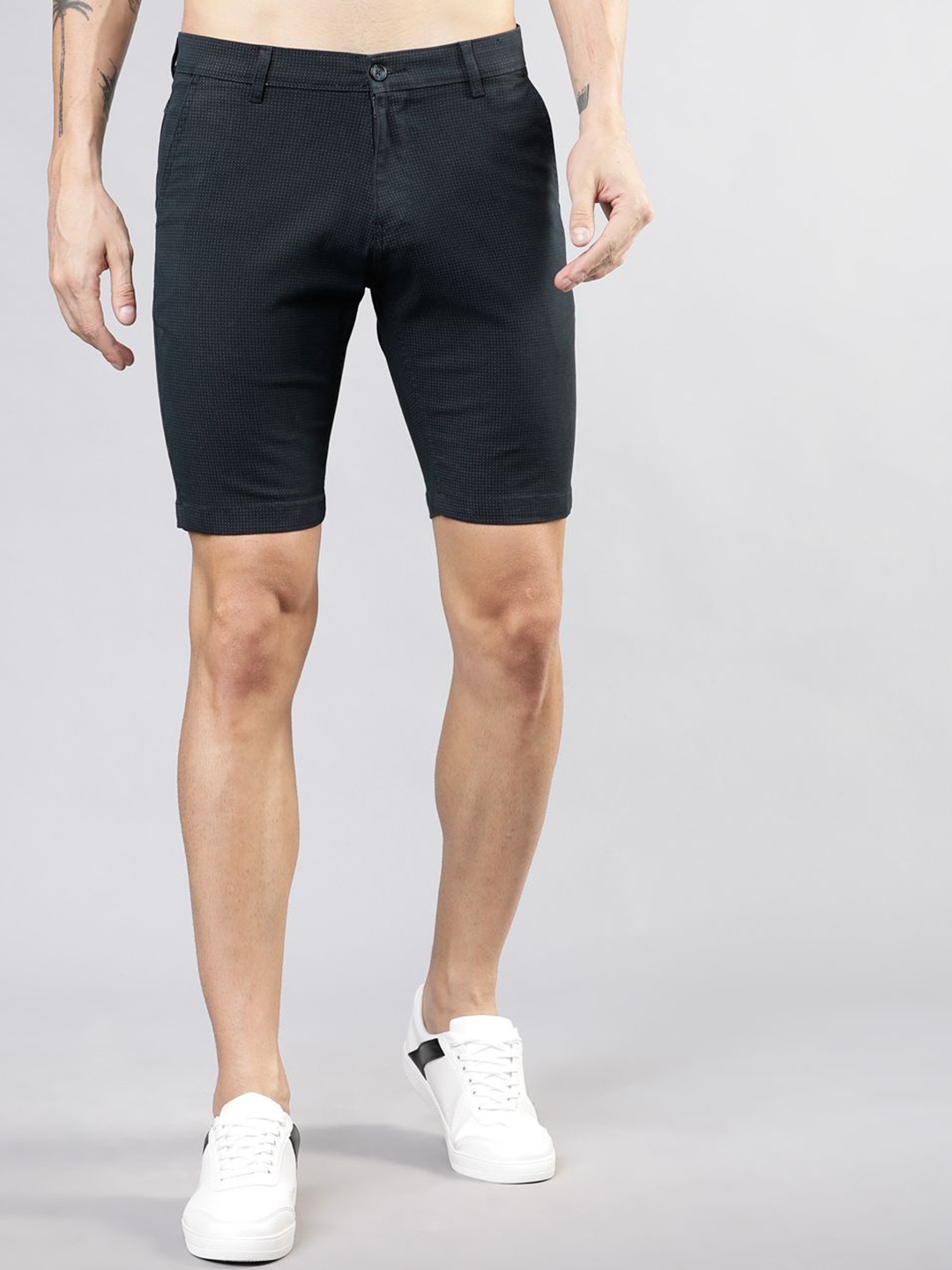 

HIGHLANDER Men Printed Slim Fit Shorts, Navy blue