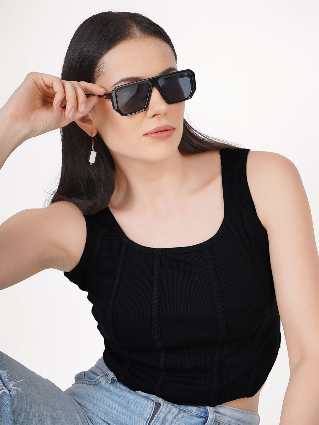 

BAESD Women Solid Scoop Neck Cotton Top, Black