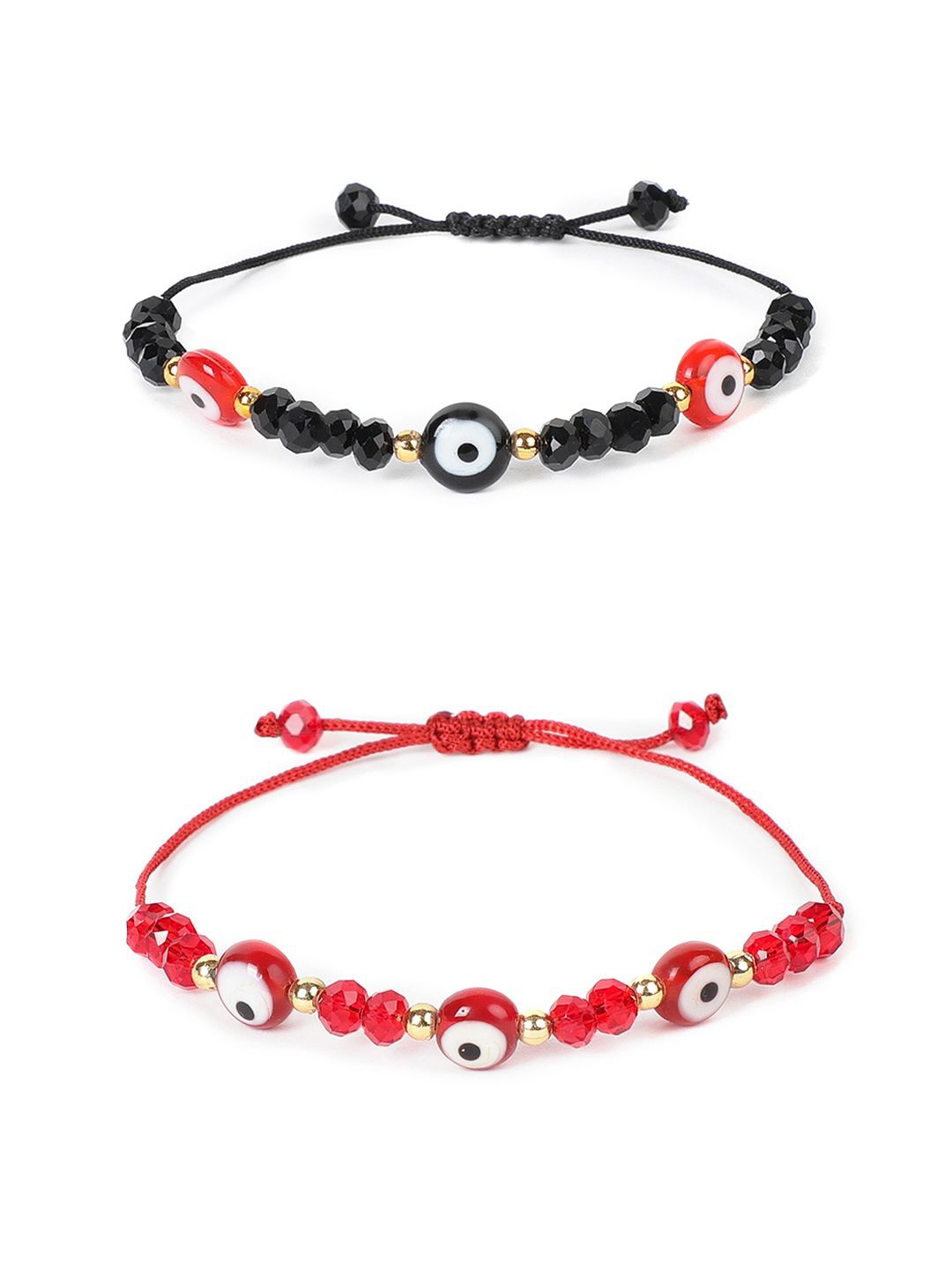 

EL REGALO Set Of 2 Charm Bracelet, Red