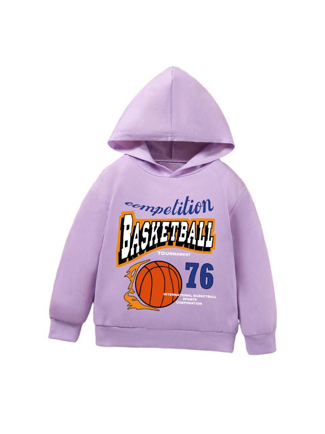 

TABADTOD Unisex Kids Typography Printed Dry Fit Hooded Sweatshirt, Lavender