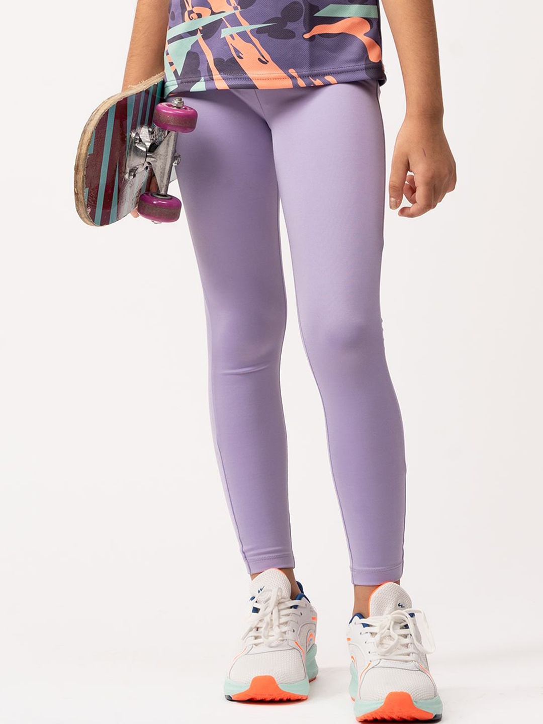 

UMILDO Girls Ankle-Length Gym Tights, Lavender