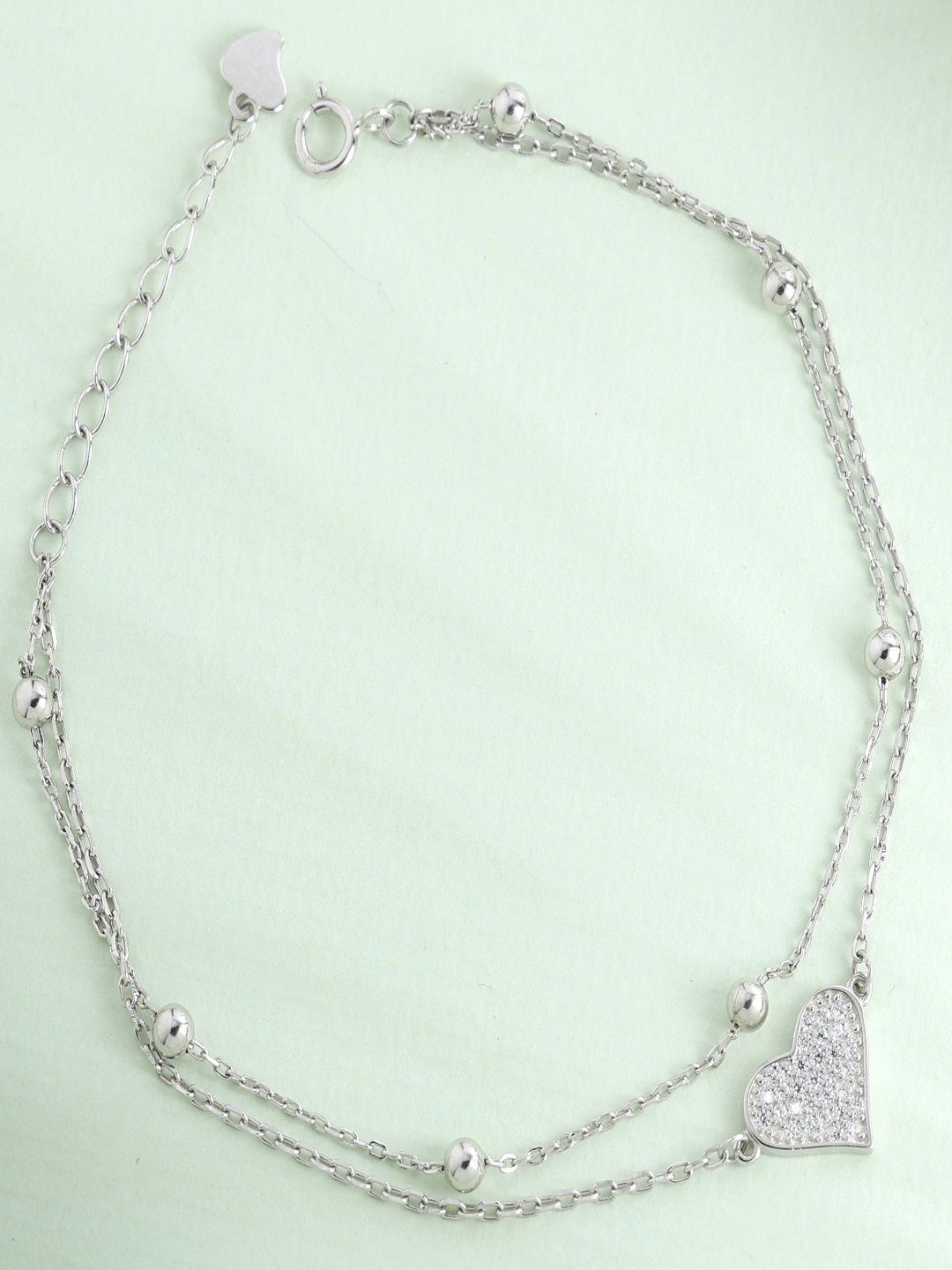 

DEESSA 925 Silver Rhodium-Plated Charm Bracelet