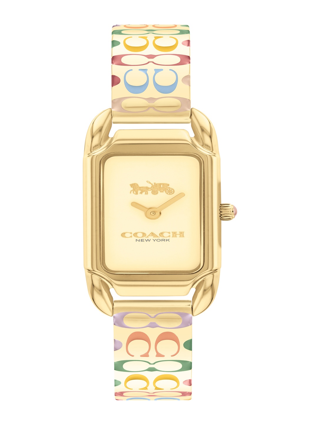 

Coach Women Cadie Dial & Stainless Steel Bracelet Style Straps Analogue Watch 14504195, Gold