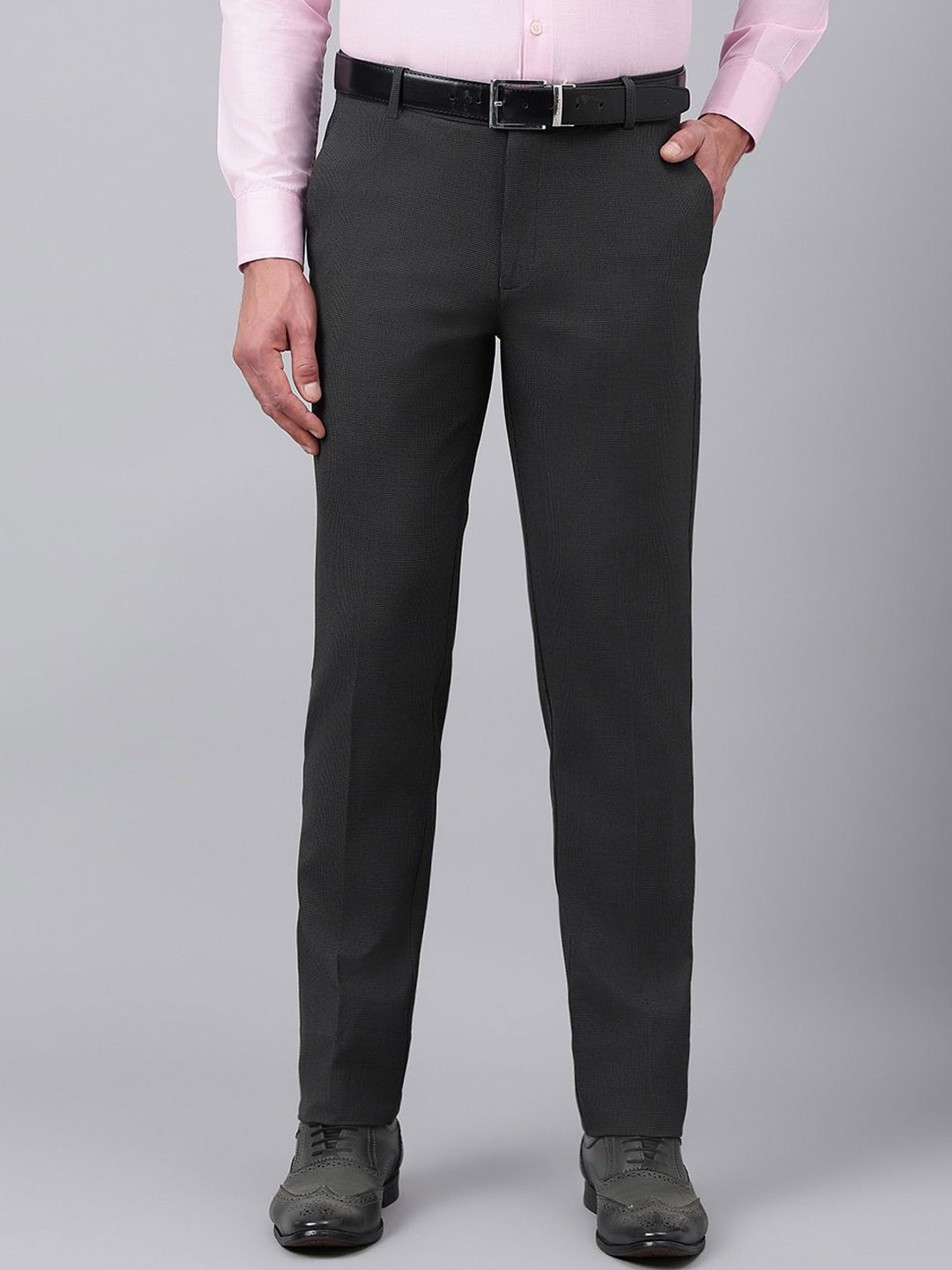 

Richlook Men Smart Fit Formal Trousers, Black