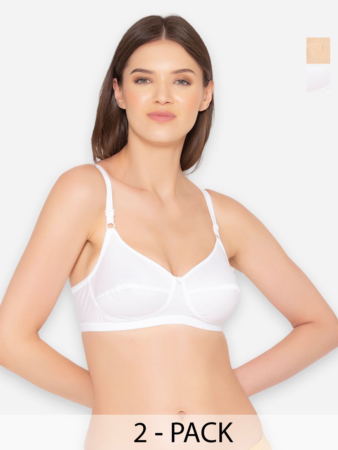 

GROVERSONS Paris Beauty Pack of 2 Women Solid Non-Padded Bra, Beige