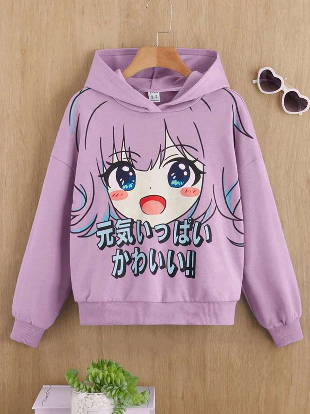 

TABADTOD Unisex Kids Graphic Printed Dry Fit Hooded Sweatshirt, Lavender