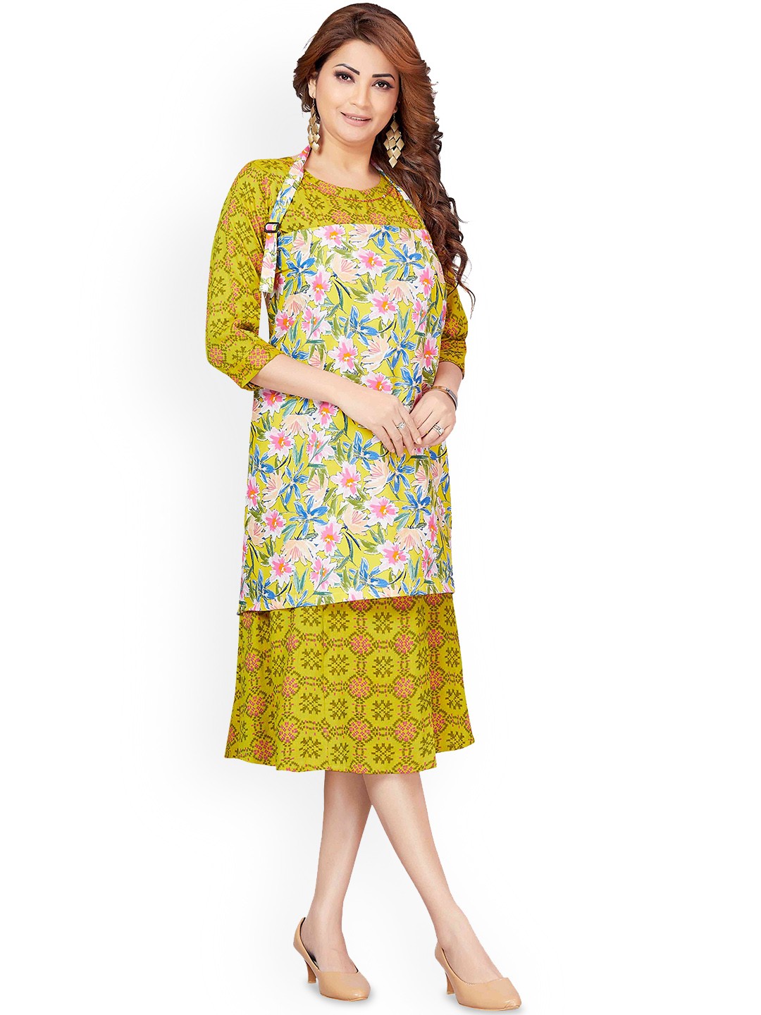

Babywish Yellow & Pink Printed Cotton Breathable Nursing Cover