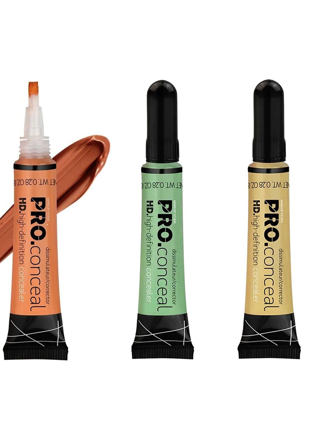 

MAKEUP FEVER Set Of 3 Pro High-Definition Concealer 8 g Each Shade Orange-Beige-Green